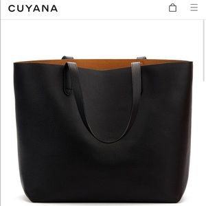 Cuyana black structured tote